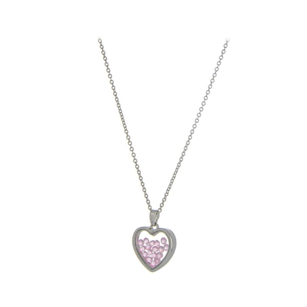 The Skyline Collection October Birthstone Pink Tourmaline Heart Jewelry Set - Picture 3 of 9